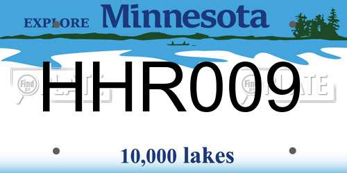 HHR009 Minnesota License Plate