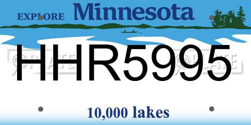 HHR5995 Minnesota License Plate