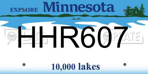 HHR607 Minnesota License Plate