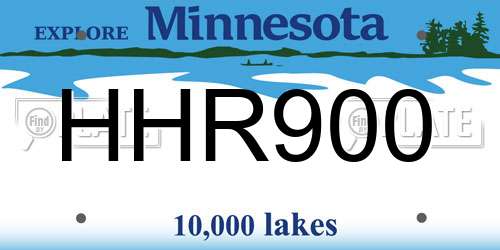 HHR900 Minnesota License Plate
