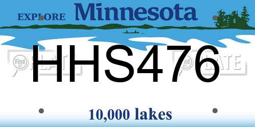 HHS476 Minnesota License Plate