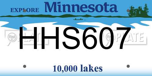 HHS607 Minnesota License Plate