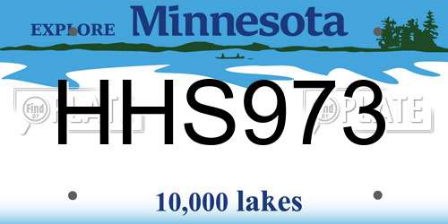 HHS973 Minnesota License Plate