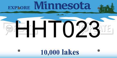 HHT023 Minnesota License Plate