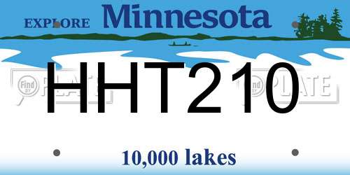 HHT210 Minnesota License Plate