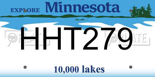 HHT279 Minnesota License Plate