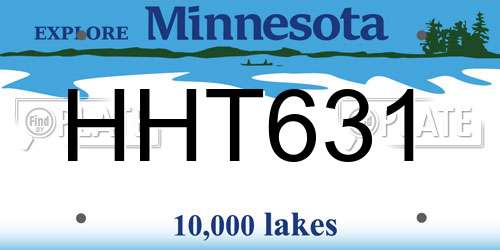 HHT631 Minnesota License Plate