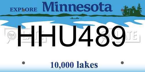 HHU489 Minnesota License Plate