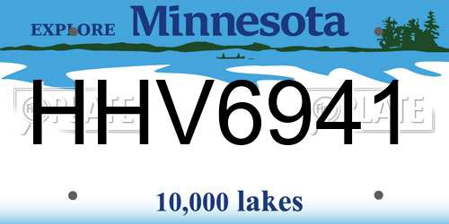 HHV6941 Minnesota License Plate