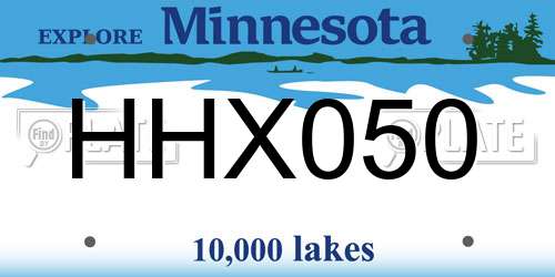 HHX050 Minnesota License Plate