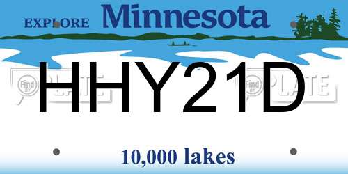 HHY21D Minnesota License Plate