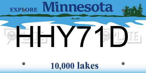 HHY71D Minnesota License Plate