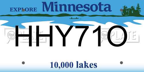 HHY71O Minnesota License Plate