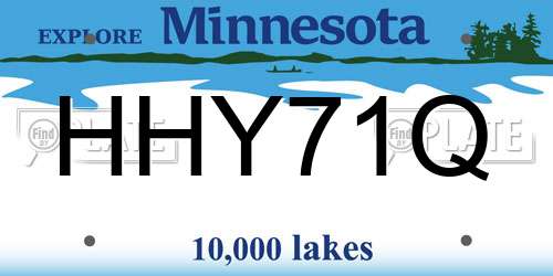 HHY71Q Minnesota License Plate