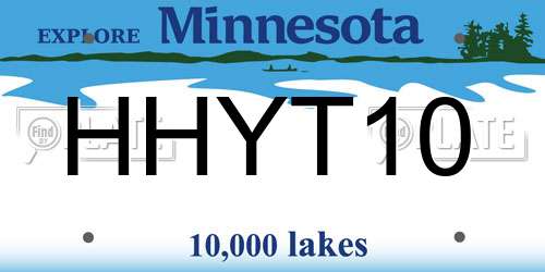 HHYT10 Minnesota License Plate