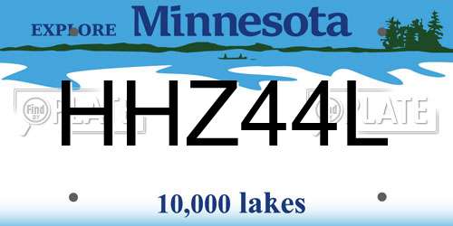 HHZ44L Minnesota License Plate