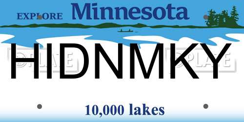 HIDNMKY Minnesota License Plate