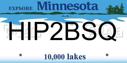 HIP2BSQ Minnesota License Plate