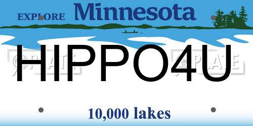 HIPPO4U Minnesota License Plate