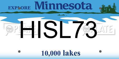 HISL73 Minnesota License Plate