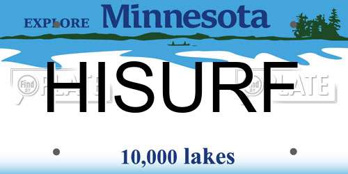 HISURF Minnesota License Plate