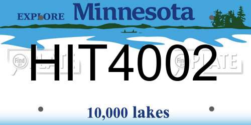 HIT4002 Minnesota License Plate