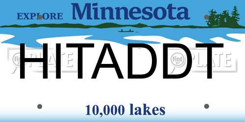 HITADDT Minnesota License Plate