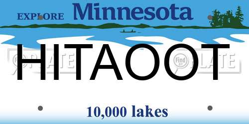 HITAOOT Minnesota License Plate