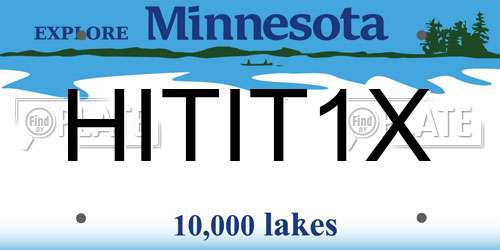 HITIT1X Minnesota License Plate