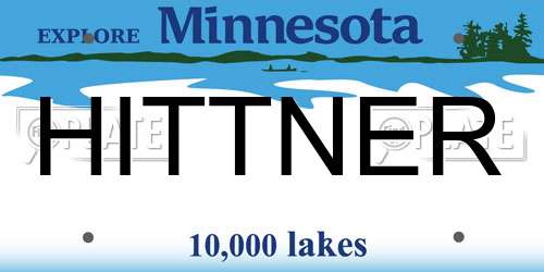 HITTNER Minnesota License Plate