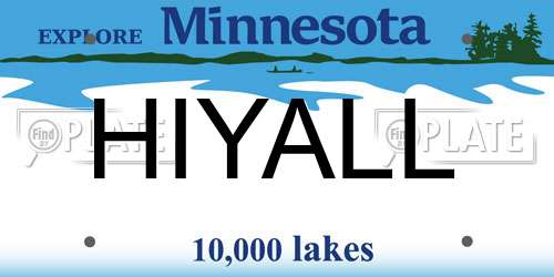 HIYALL Minnesota License Plate