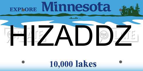 HIZADDZ Minnesota License Plate