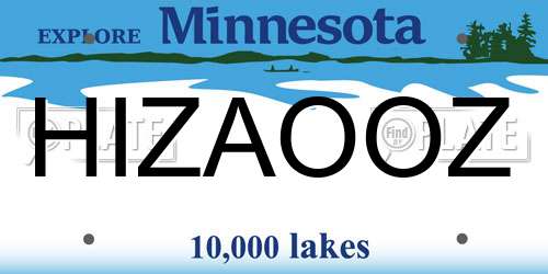 HIZAOOZ Minnesota License Plate