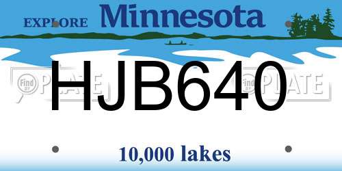 HJB640 Minnesota License Plate