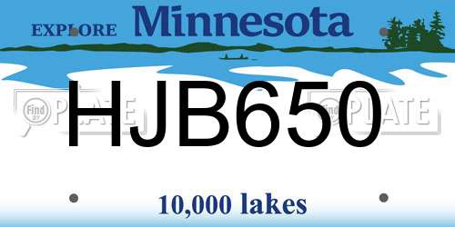 HJB650 Minnesota License Plate