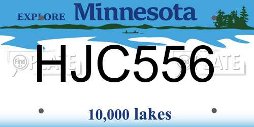 HJC556 Minnesota License Plate