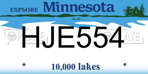 HJE554 Minnesota License Plate
