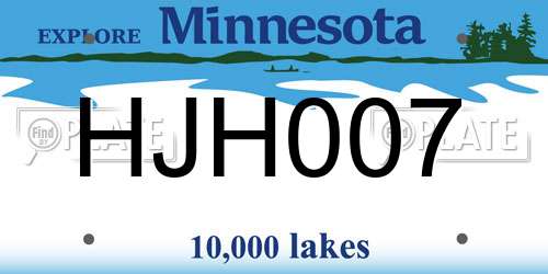 HJH007 Minnesota License Plate