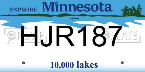 HJR187 Minnesota License Plate