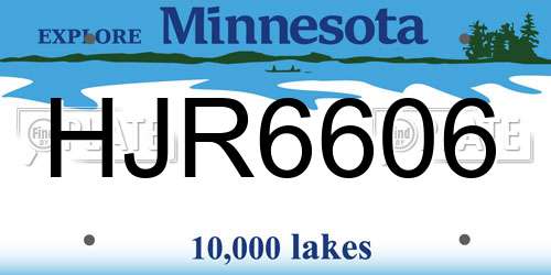 HJR6606 Minnesota License Plate