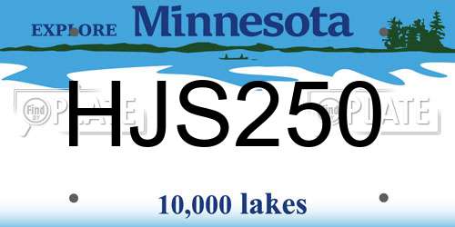 HJS250 Minnesota License Plate
