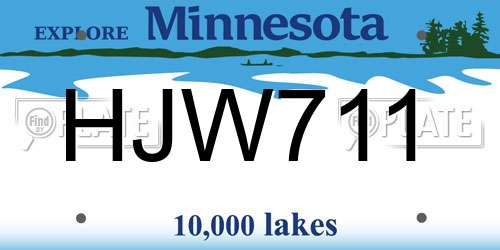 HJW711 Minnesota License Plate