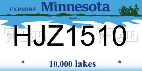 HJZ1510 Minnesota License Plate