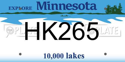 HK265 Minnesota License Plate