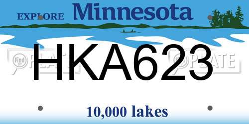 HKA623 Minnesota License Plate