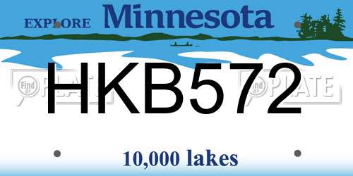 HKB572 Minnesota License Plate
