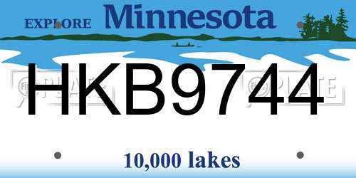 HKB9744 Minnesota License Plate