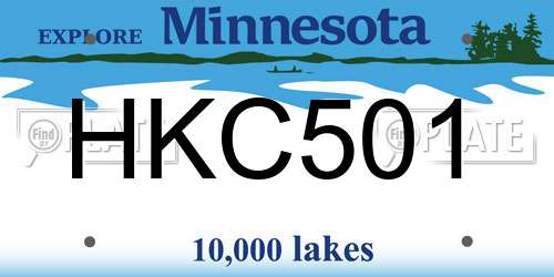 HKC501 Minnesota License Plate