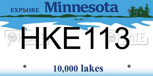 HKE113 Minnesota License Plate