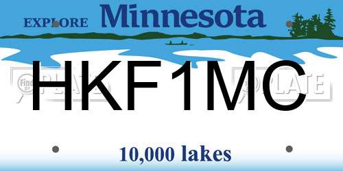HKF1MC Minnesota License Plate
